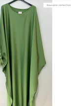 Robe Abaya manche plumes