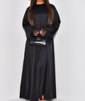 Robe Abaya manche plumes