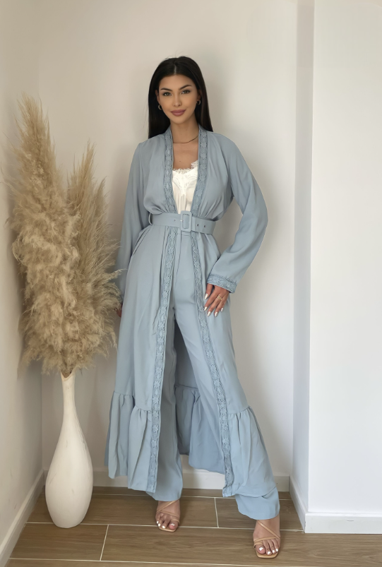Gilet long avec ceinture