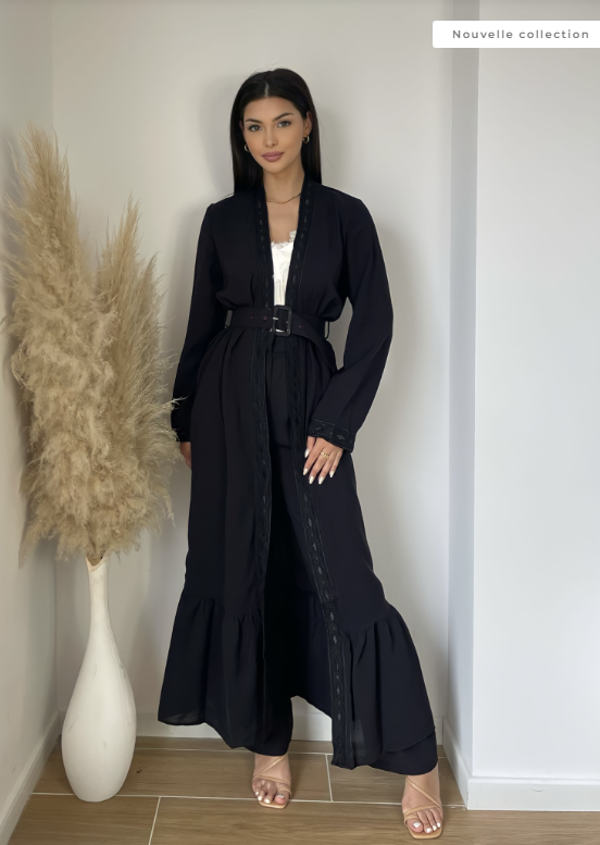 Gilet long avec ceinture