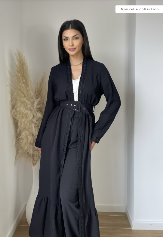 Gilet long avec ceinture