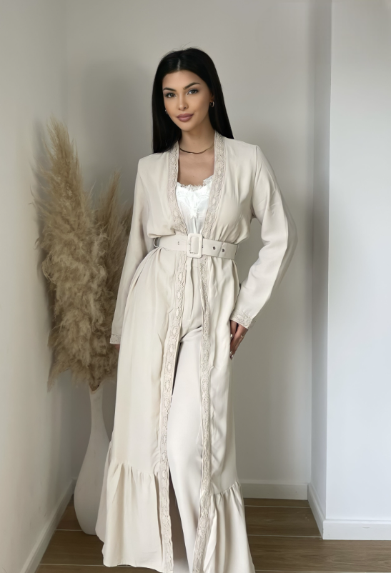 Gilet long avec ceinture