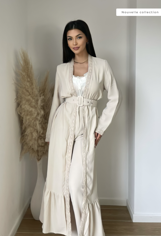 Gilet long avec ceinture