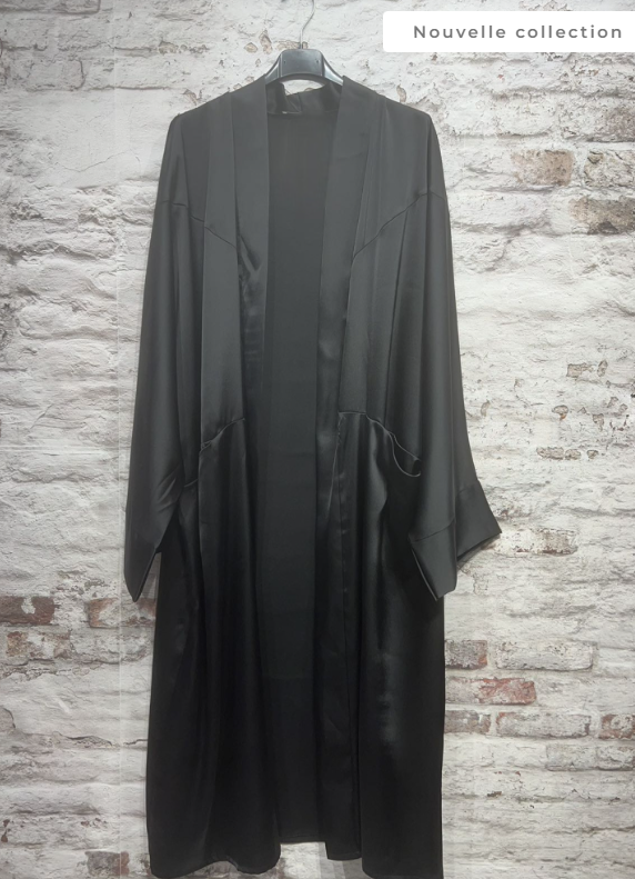 Kimono en Satin à Manches Longues