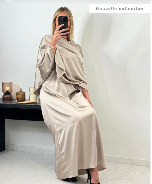 Robe Abaya luxueuse en satin